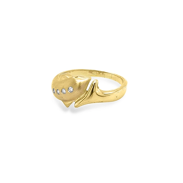 Goldring Delphin mit Zirkonen