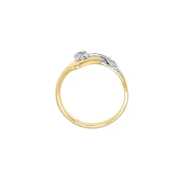 Goldring mit Zirkonen aus kombiniertem Gold