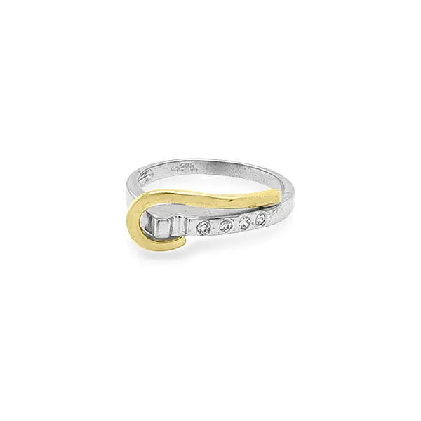 Ring mit Zirkonias in Gold-Kombination
