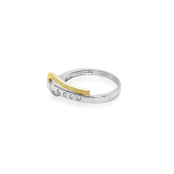 Ring mit Zirkonias in Gold-Kombination