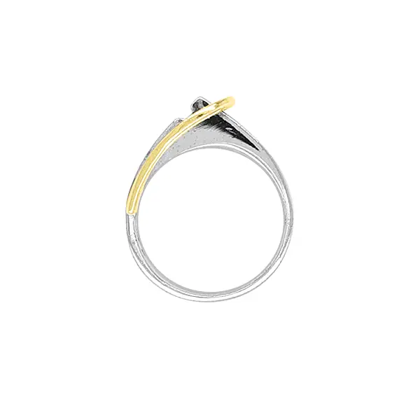 Ring mit Zirkonias in Gold-Kombination