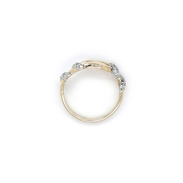 Ring mit Zirkonias in Gold-Kombination