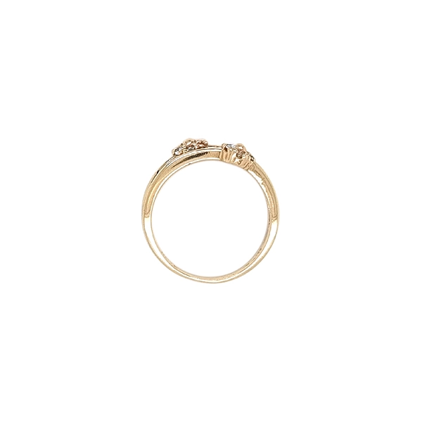 Goldring mit Zirkonen Blume