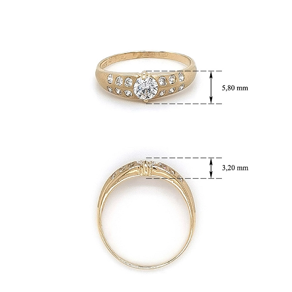 Goldring mit Zirkonen