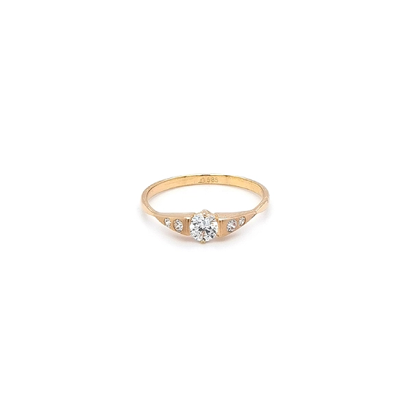 Gold Damenring mit Zirkonen