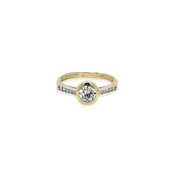 Gold Verlobungsring mit Zirkonen