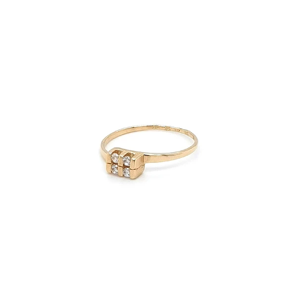 Gold Damenring mit Zirkonen
