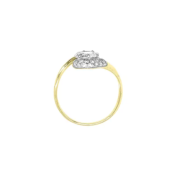 Gold Verlobungsring mit Zirkonen