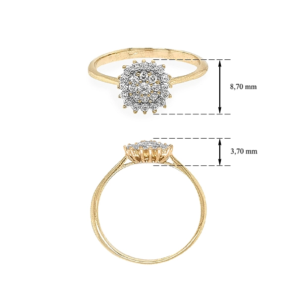 Goldring mit Zirkonen