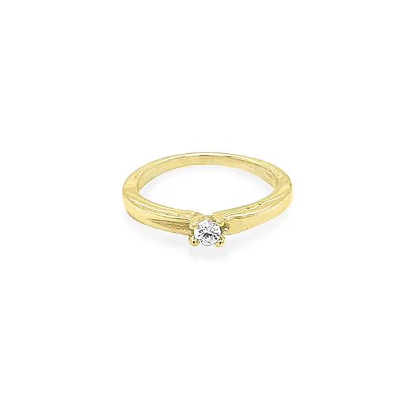 Gold Verlobungsring mit Zirkon