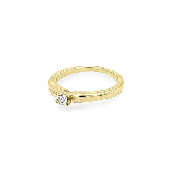 Gold Verlobungsring mit Zirkon