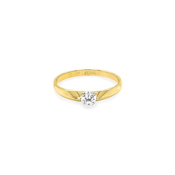 Gold Verlobungsring mit Zirkon