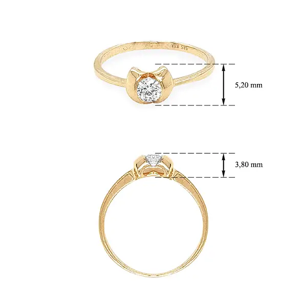 Gold Verlobungsring mit Zirkon