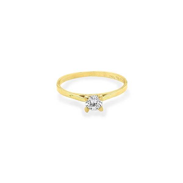 Gold Verlobungsring mit Zirkon
