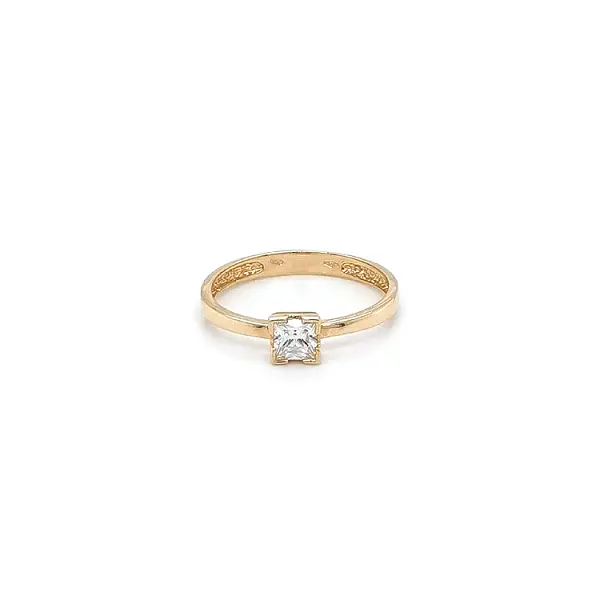Gold Verlobungsring mit Zirkon
