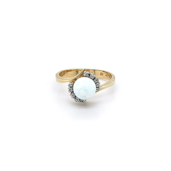 Goldring mit Opal und Zirkonen