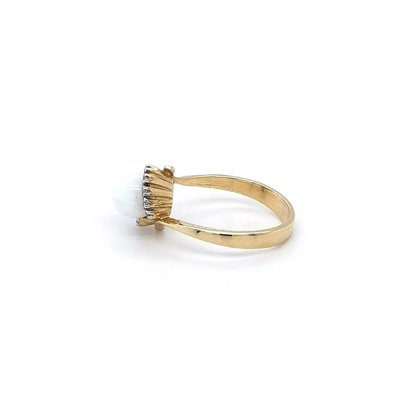 Goldring mit Opal und Zirkonen