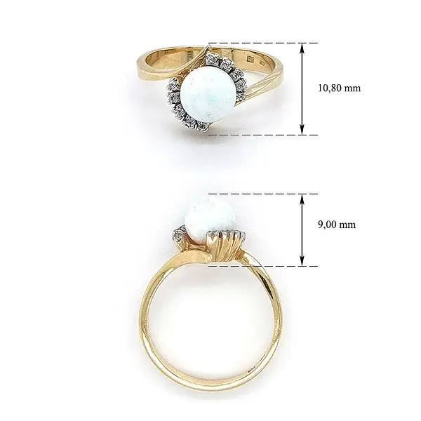 Goldring mit Opal und Zirkonen