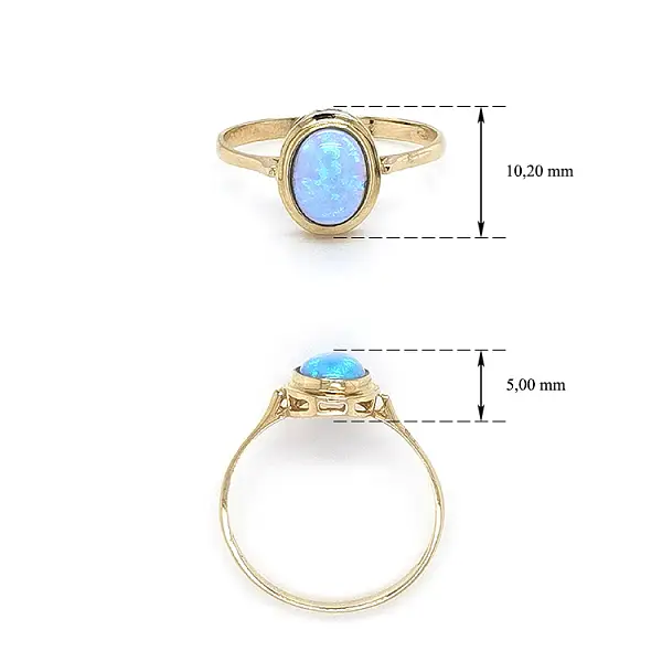 Goldring mit blauem Opal