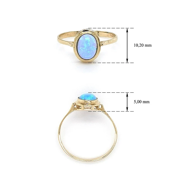 Goldring mit blauem Opal