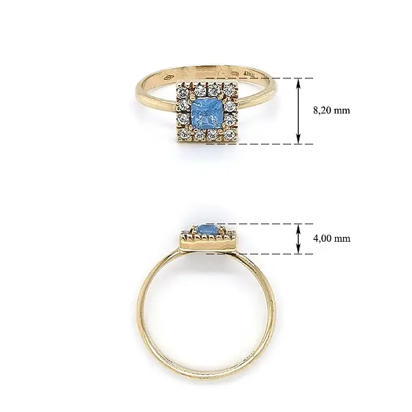 Goldring mit blauem Stein