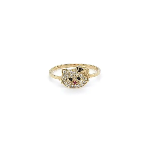 Goldring Hello Kitty mit Zirkonen