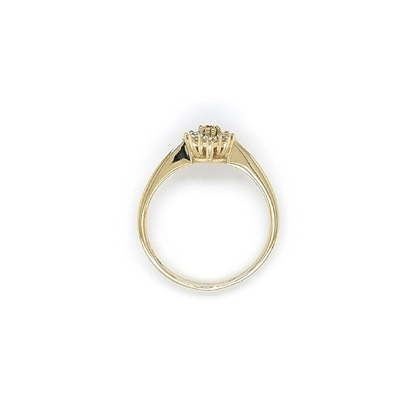 Goldring mit grünem Stein