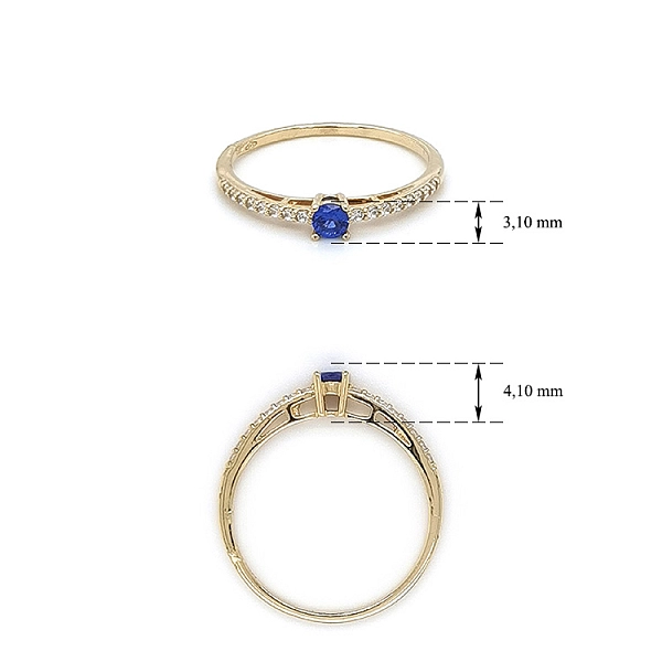 Goldring mit blauem Stein