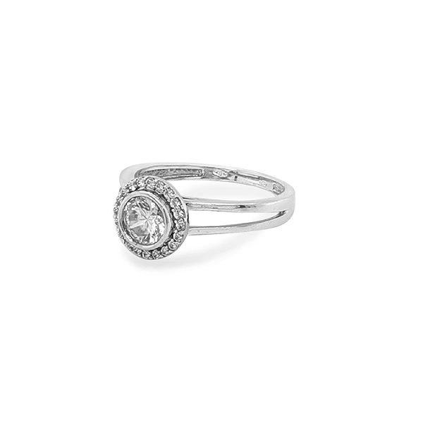 Gold Verlobungsring mit Zirkonen
