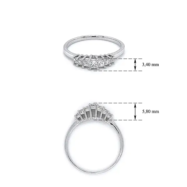 Ring mit Zirkonen aus Weißgold