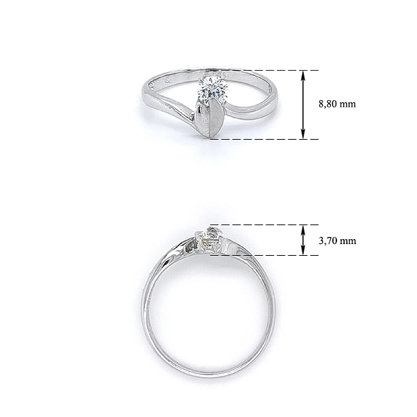 Ring mit Zirkon aus Weißgold