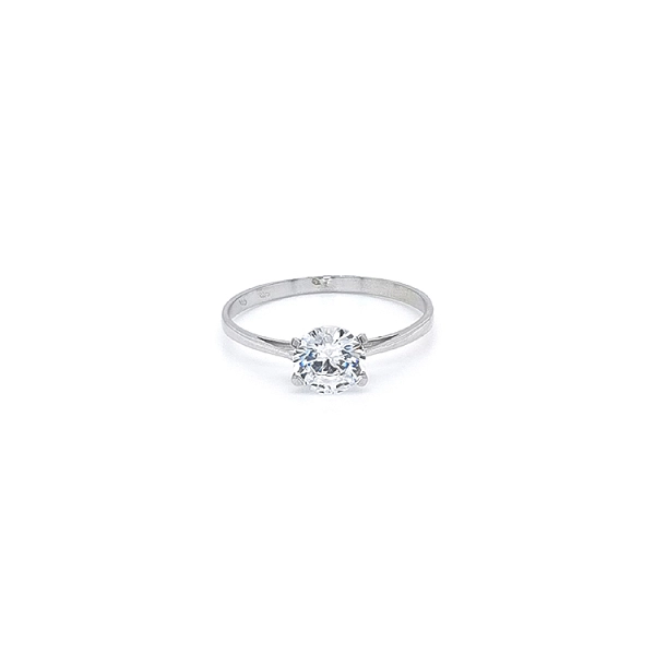 Verlobungsring mit Zirkon aus Weißgold