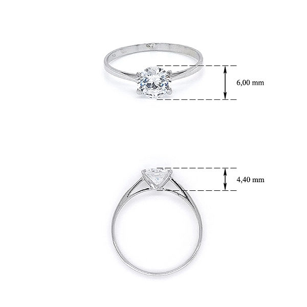 Verlobungsring mit Zirkon aus Weißgold