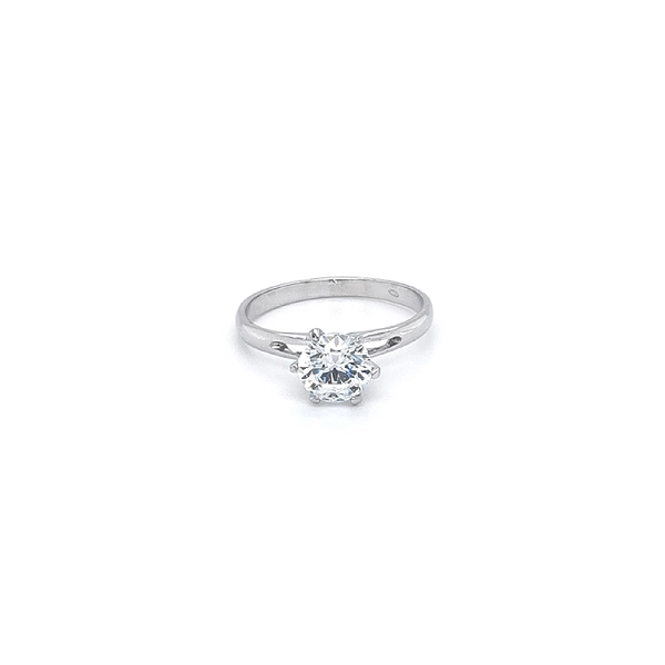 Verlobungsring mit Zirkon aus Weißgold