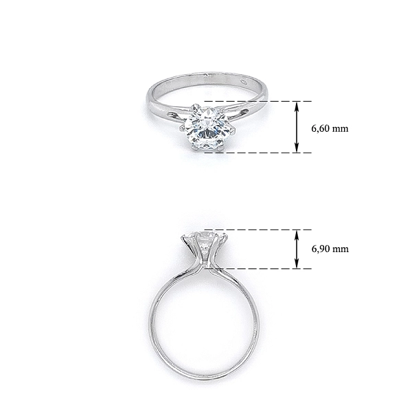 Verlobungsring mit Zirkon aus Weißgold