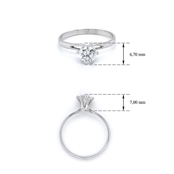Verlobungsring mit Zirkon aus Weißgold
