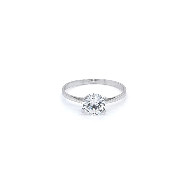 Verlobungsring mit Zirkon aus Weißgold