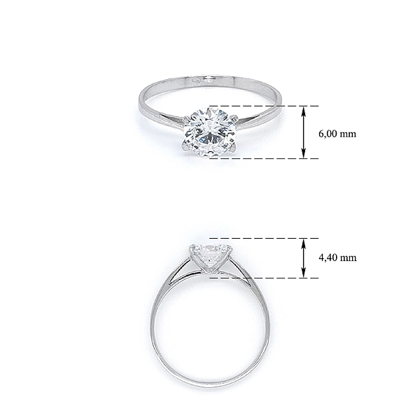 Verlobungsring mit Zirkon aus Weißgold