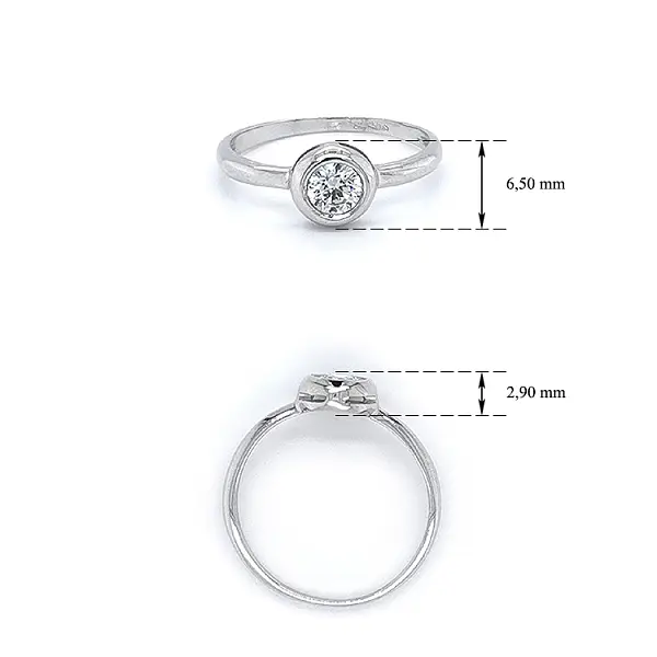 Verlobungsring mit Zirkon aus Weißgold