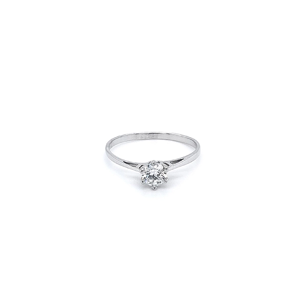 Verlobungsring mit Zirkon aus Weißgold