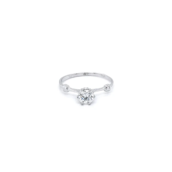 Verlobungsring mit Zirkon aus Weißgold