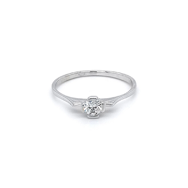 Verlobungsring mit Zirkon aus Weißgold