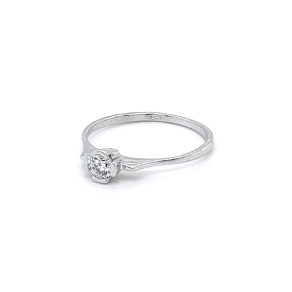 Verlobungsring mit Zirkon aus Weißgold