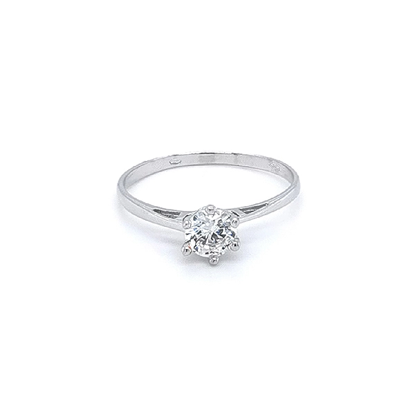 Verlobungsring mit Zirkon aus Weißgold