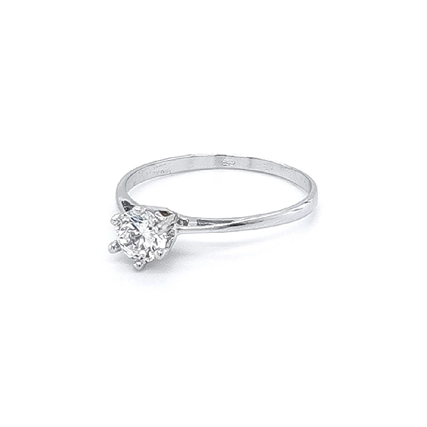 Verlobungsring mit Zirkon aus Weißgold