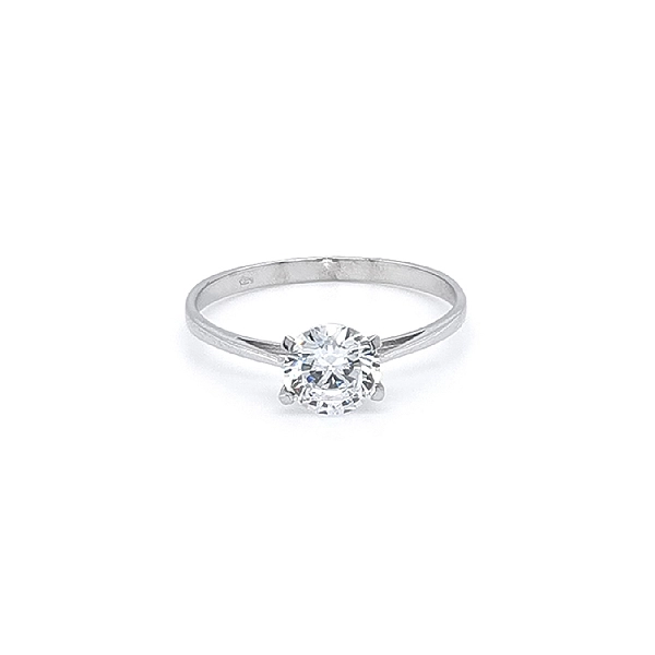 Verlobungsring mit Zirkon aus Weißgold