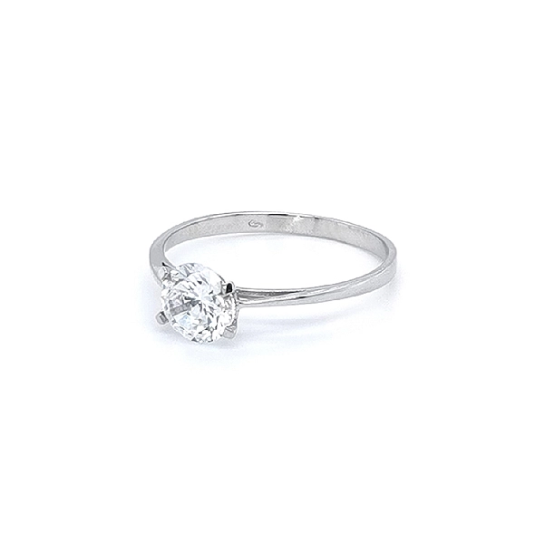 Verlobungsring mit Zirkon aus Weißgold