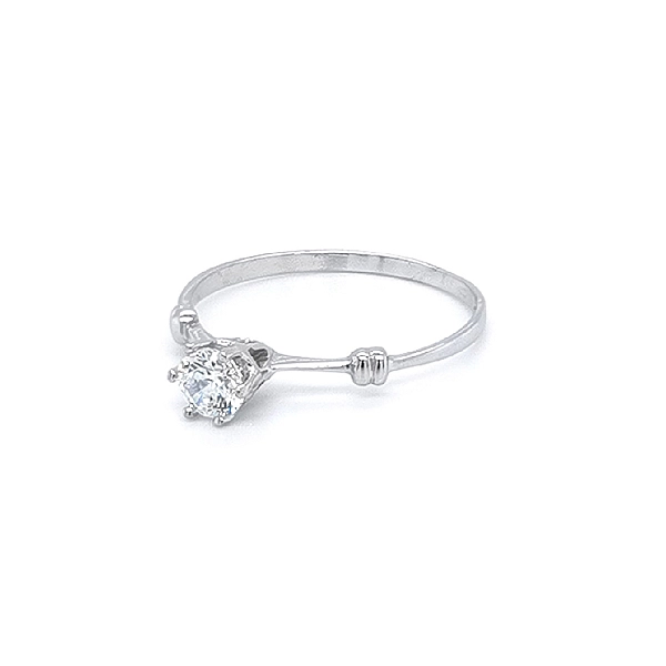 Verlobungsring mit Zirkon aus Weißgold