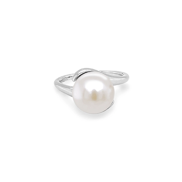 Goldring mit Perle und Zirkonen