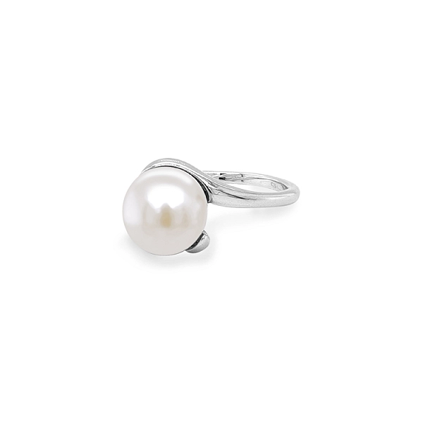 Goldring mit Perle und Zirkonen